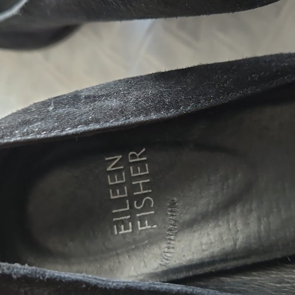 Eileen Fisher Hawk Suede Pump Women's Black Summer Minimalist Shoes - Picture 4 of 8
